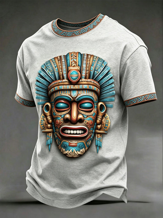 Camisetas con máscara de la civilización azteca para hombre