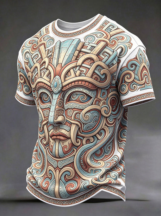 Camisetas con máscara de la civilización azteca para hombre