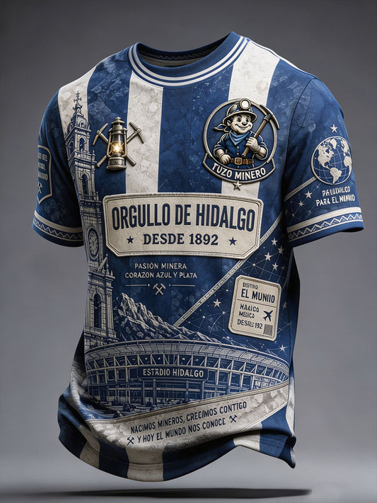Camiseta para hombre con estampado artístico de los Tuzos, amantes del fútbol mexicano