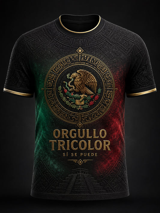 Camiseta estampada con diseño floral para amantes del fútbol mexicano, para hombre