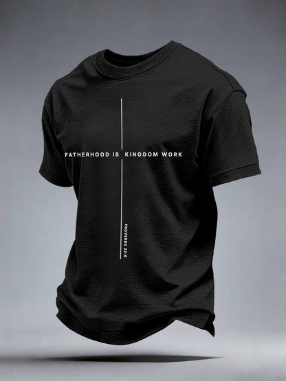 Camiseta estampada de paternidad masculina: trabajo del Reino