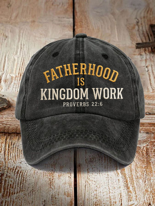 Sombrero impreso unisex de la paternidad es trabajo del reino