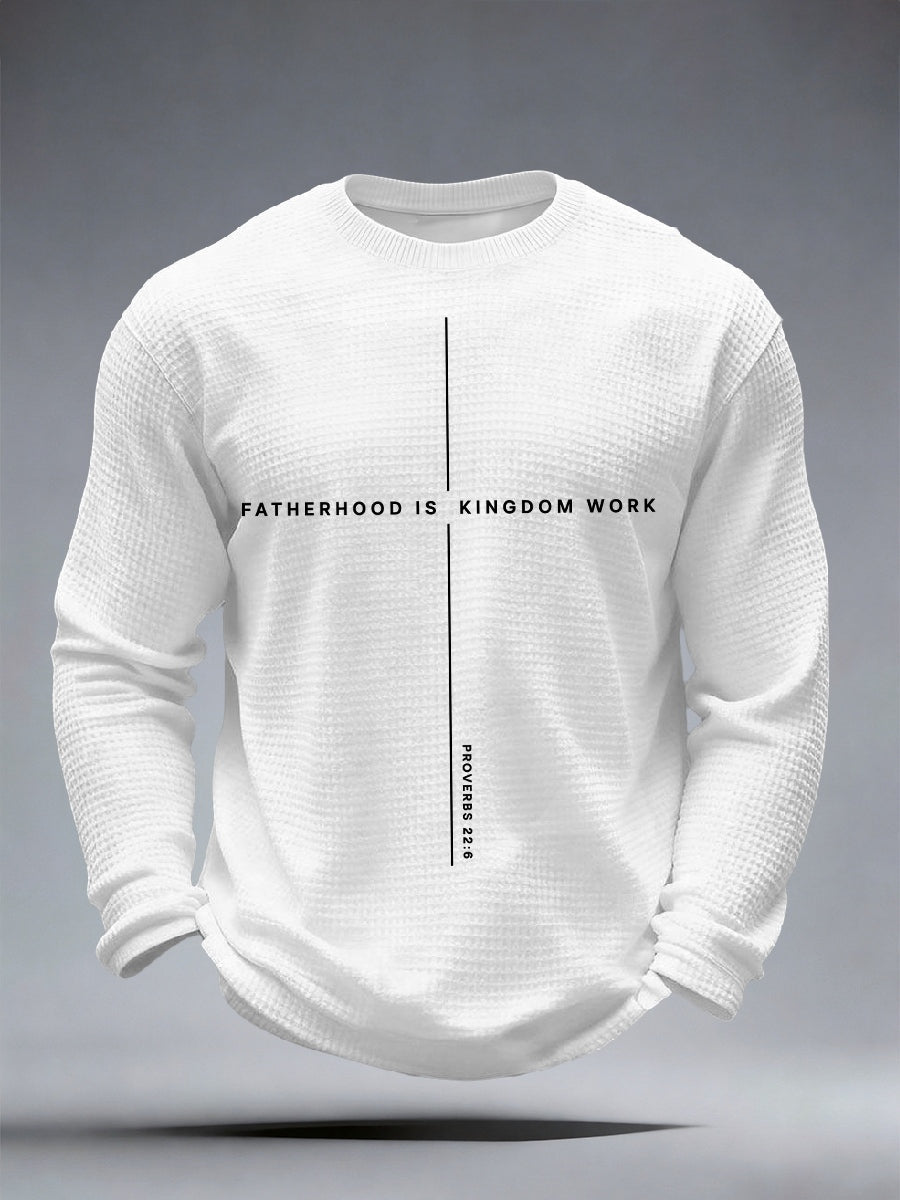 La paternidad de los hombres es la camiseta Waffle de la impresión del trabajo del reino