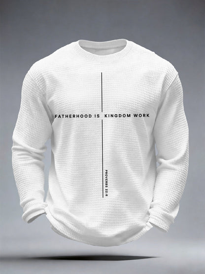 La paternidad de los hombres es la camiseta Waffle de la impresión del trabajo del reino