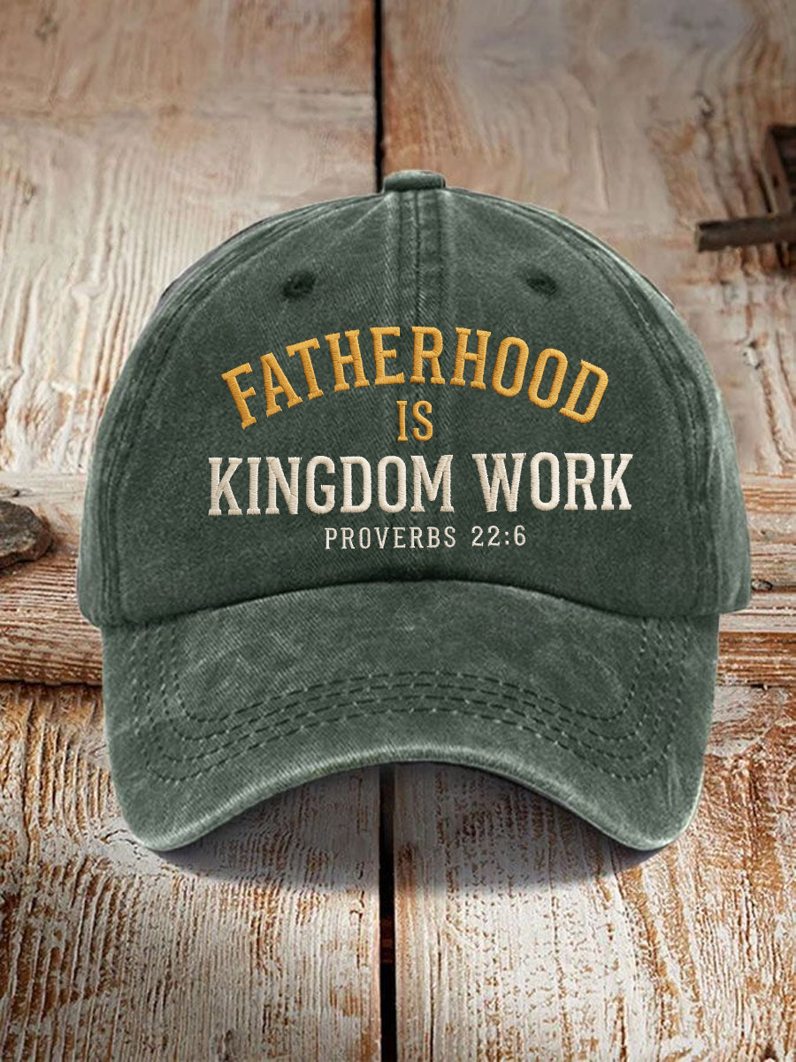 Sombrero impreso unisex de la paternidad es trabajo del reino