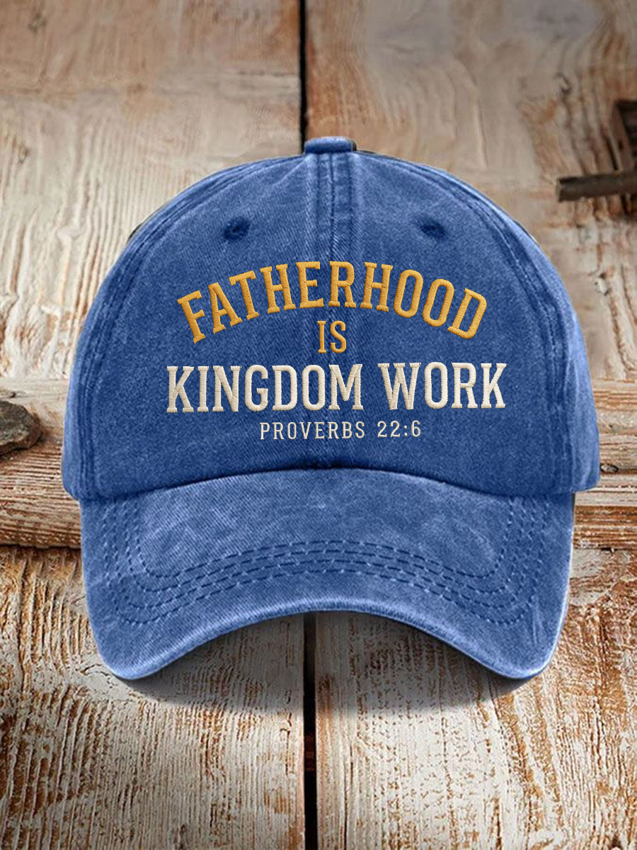 Sombrero impreso unisex de la paternidad es trabajo del reino