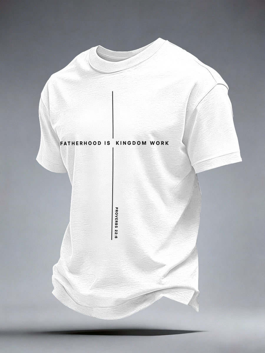 Camiseta estampada de paternidad masculina: trabajo del Reino
