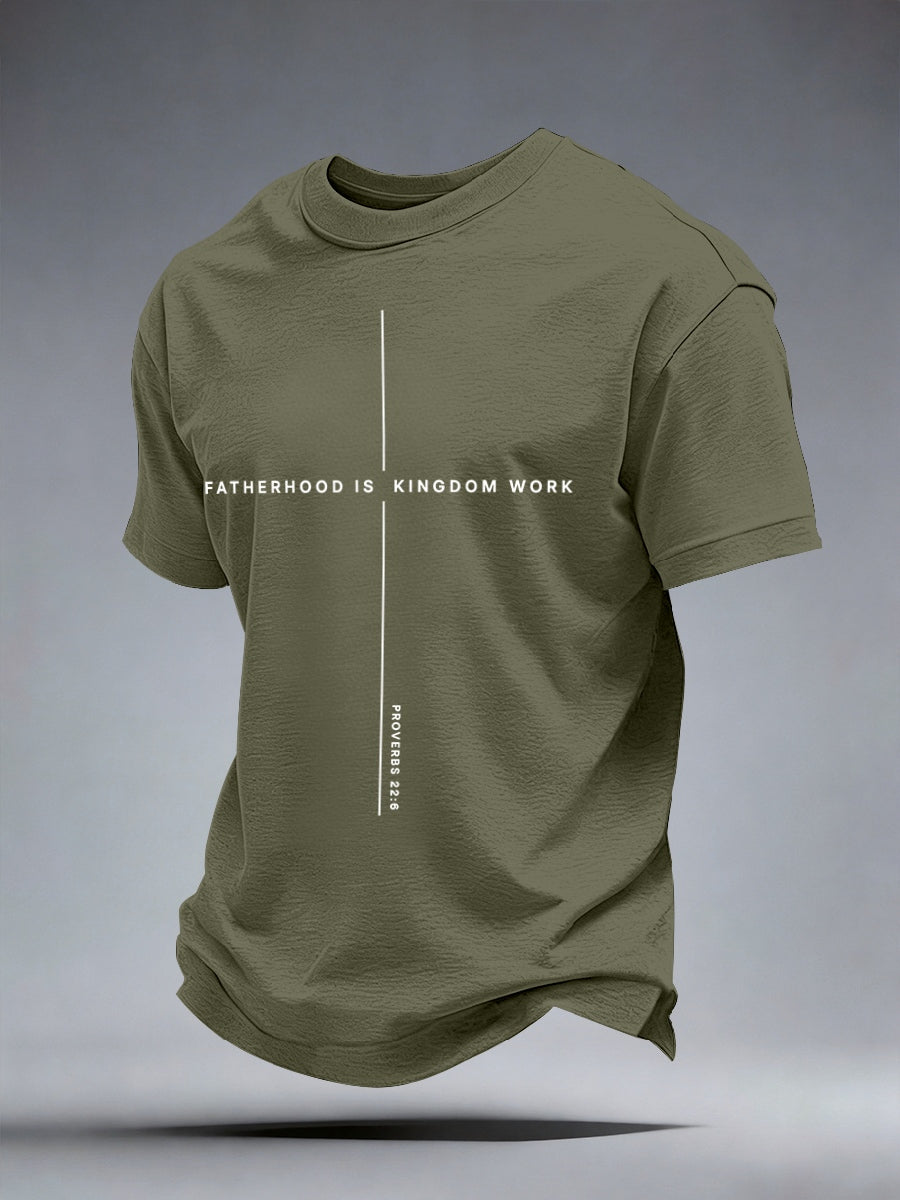 Camiseta estampada de paternidad masculina: trabajo del Reino