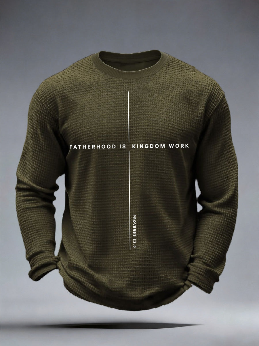 La paternidad de los hombres es la camiseta Waffle de la impresión del trabajo del reino