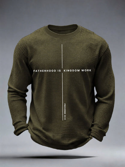 La paternidad de los hombres es la camiseta Waffle de la impresión del trabajo del reino