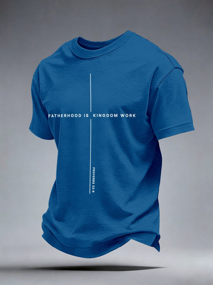 Camiseta estampada de paternidad masculina: trabajo del Reino