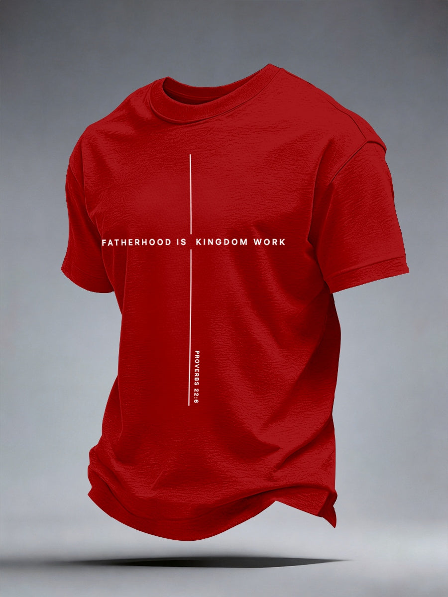 Camiseta estampada de paternidad masculina: trabajo del Reino