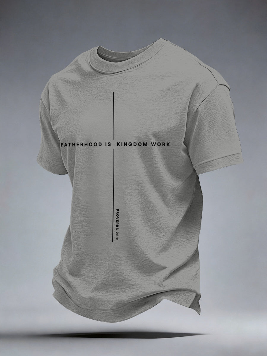 Camiseta estampada de paternidad masculina: trabajo del Reino