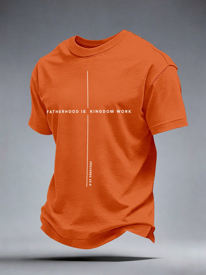 Camiseta estampada de paternidad masculina: trabajo del Reino