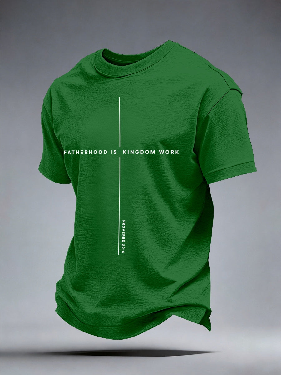 Camiseta estampada de paternidad masculina: trabajo del Reino