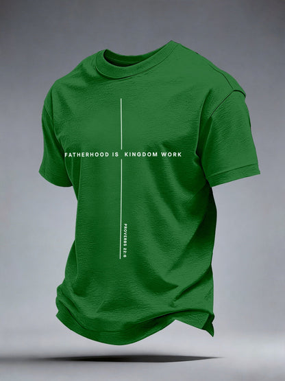 Camiseta estampada de paternidad masculina: trabajo del Reino