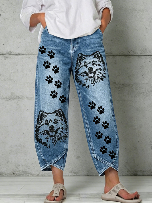 Pantalones estampados con arte de animales para mujer