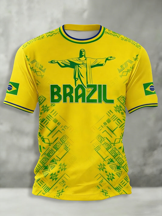 Camiseta con estampado de amante brasileño de fútbol para hombre