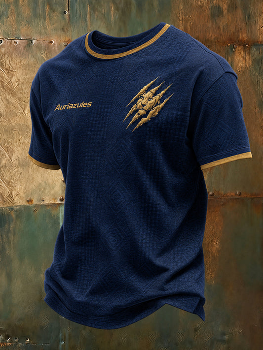 Camiseta para hombre con estampado artístico de inspiración mexicana y azteca