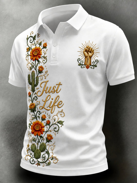 Polo Hombre Con Impresión De Arte Con Temas De Boxeo Mexicano
