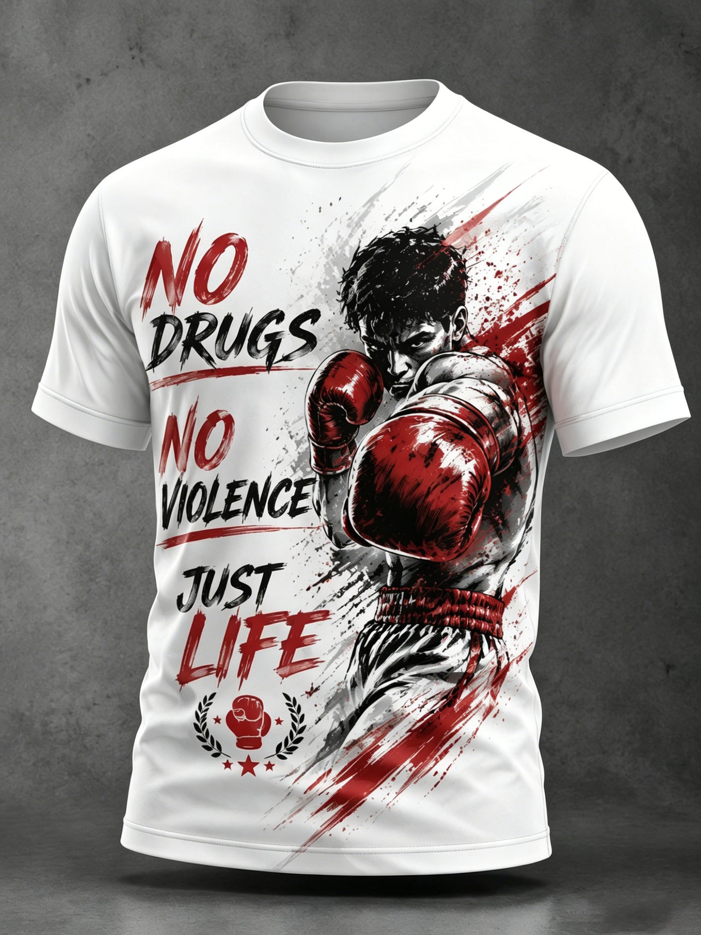 Camiseta para hombre con estampado artístico de temática deportiva mexicana de boxeo