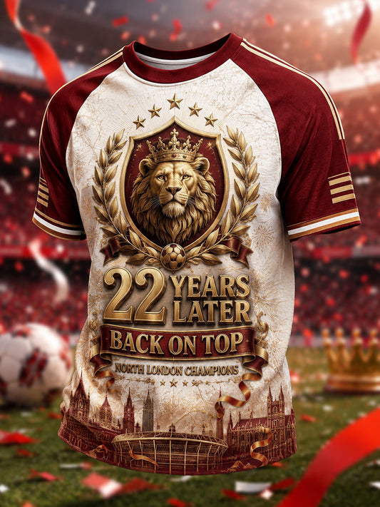 Camiseta casual estampada para hombres, regalo ideal para aficionados al fútbol