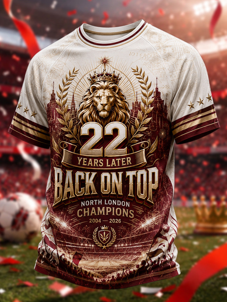 Camiseta casual estampada para hombres, regalo ideal para aficionados al fútbol