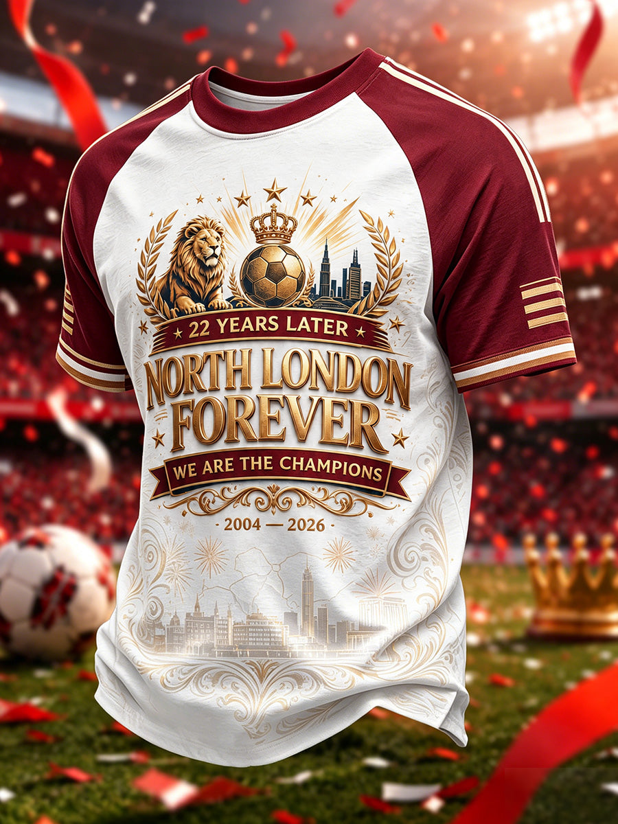 Camiseta casual estampada para hombres, regalo ideal para aficionados al fútbol