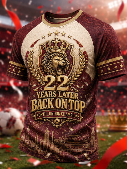 Camiseta casual estampada para hombres, regalo ideal para aficionados al fútbol