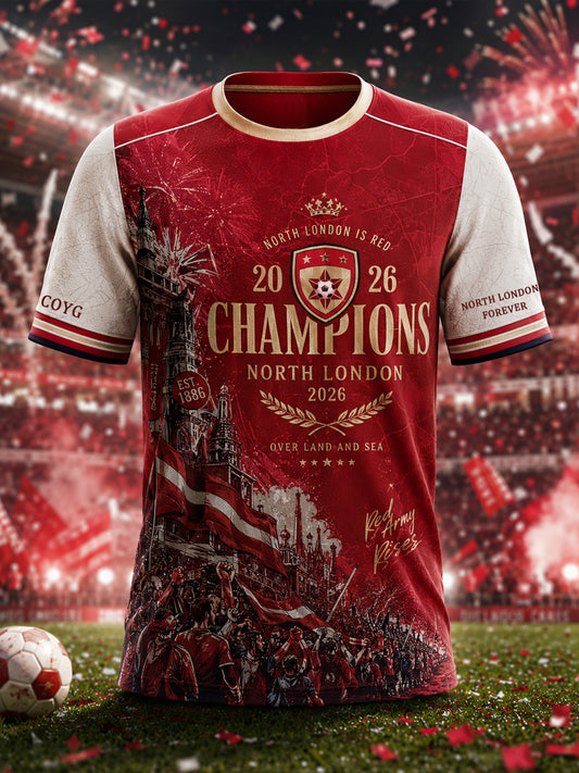 Camiseta casual estampada para hombres, regalo ideal para aficionados al fútbol
