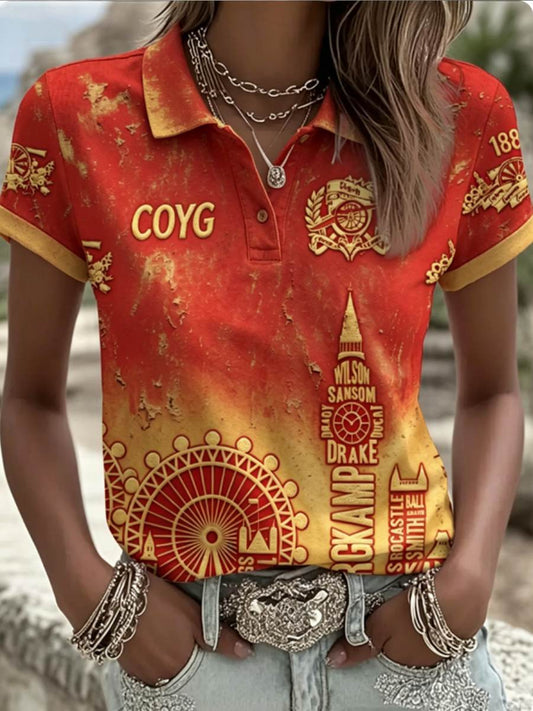 Camiseta polo RED CITY FOREVER para mujer