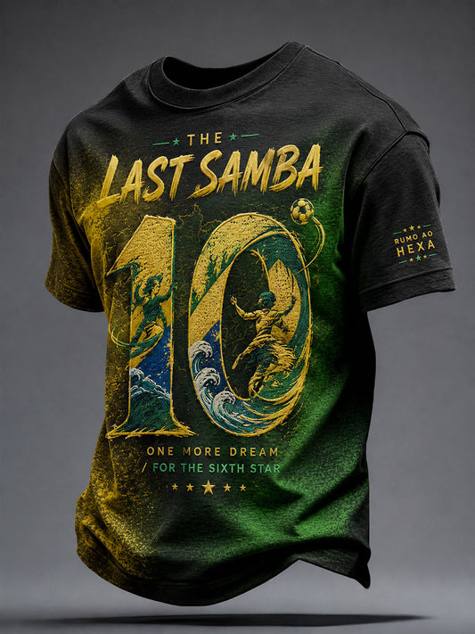 Camiseta impresa arte del amante 10 del fútbol de Brasil de los hombres