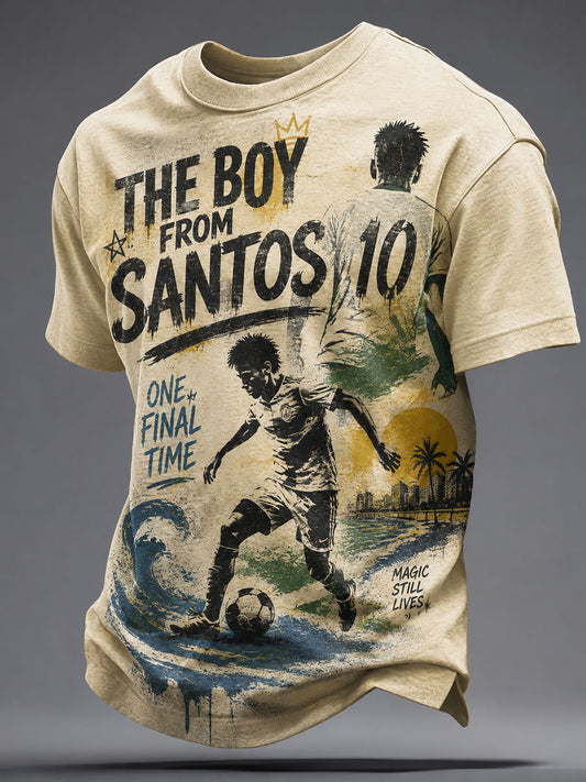 Camiseta con estampado artístico de 10 pulgadas para amantes del fútbol brasileño, diseño para hombre