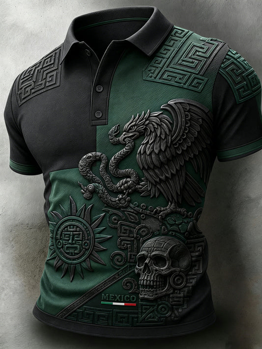 Hombres Mexican Football Match Art Print Polo