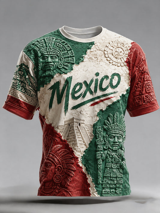 Camiseta mexicana de la impresión del arte del partido del fútbol de los hombres