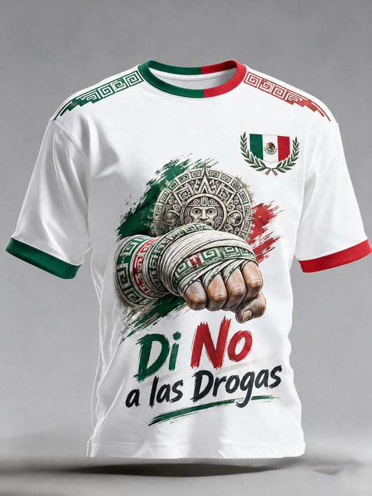 Camiseta con estampado artístico mexicano de temática «Amor a la vida»