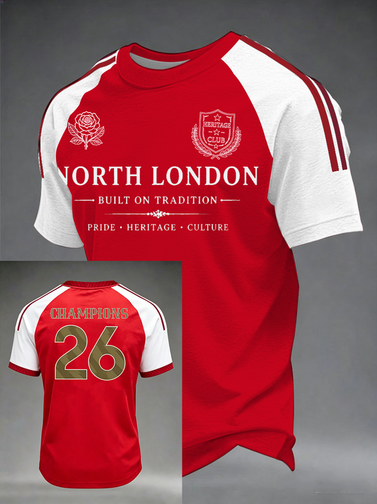 Camiseta estampada de manga corta para hombre, campeones 26