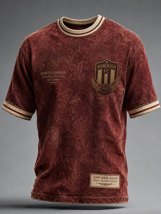 Estampado de arte para aficionados al fútbol rojo con gloria retro del norte de Londres, camiseta casual