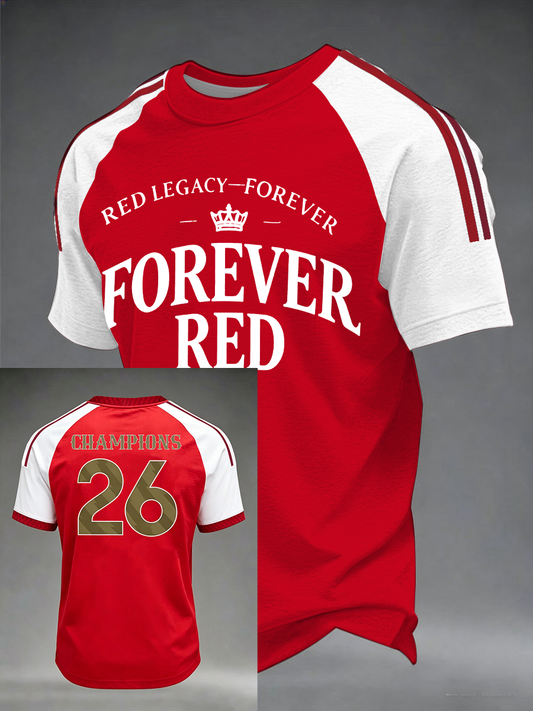 Camiseta estampada de manga corta para hombre, campeones 26