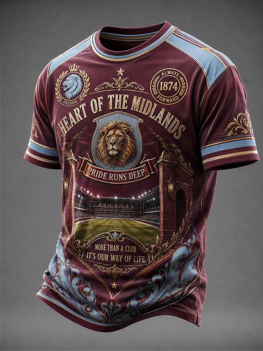 Camiseta casual estampada para hombres, ideal como regalo para aficionados al fútbol