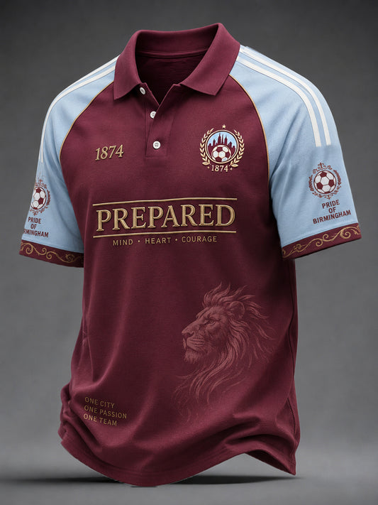 Polo casual estampado para hombres, regalo ideal para aficionados al fútbol