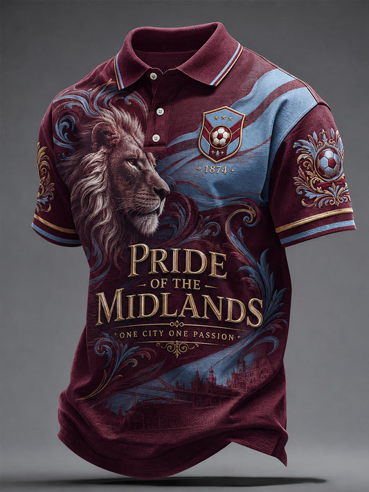 Polo casual estampado para hombres, regalo ideal para aficionados al fútbol