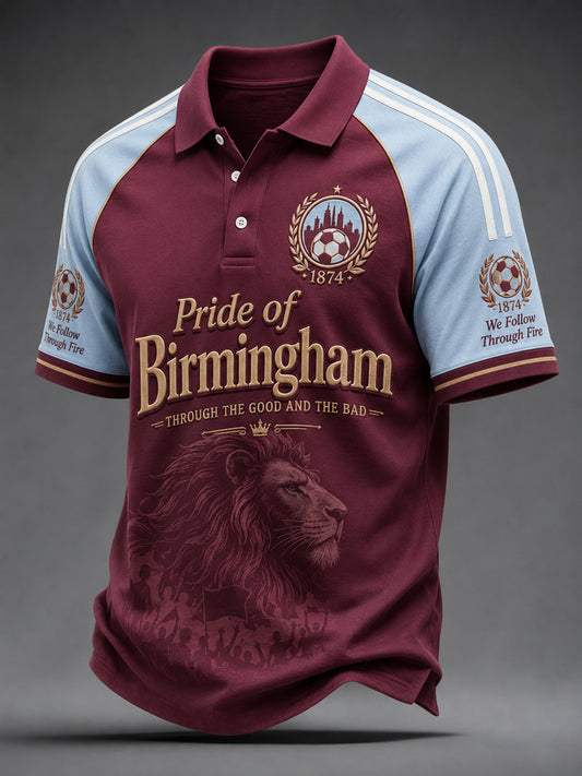 Polo casual estampado para hombres, regalo ideal para aficionados al fútbol