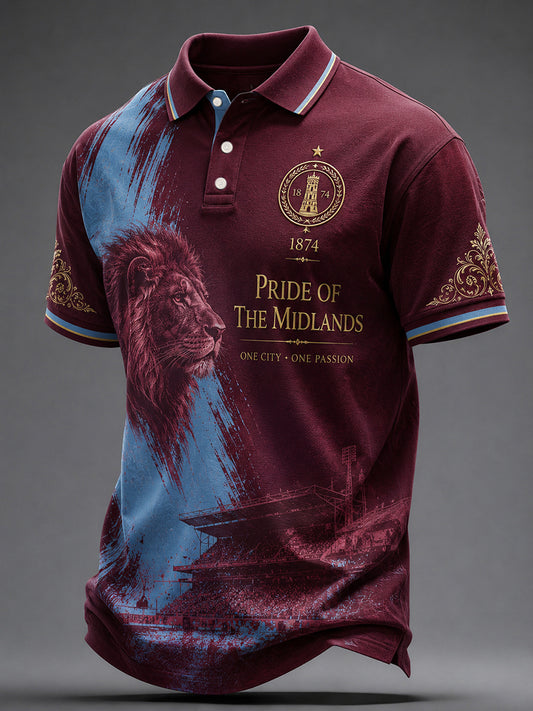 Polo casual estampado para hombres, regalo ideal para aficionados al fútbol