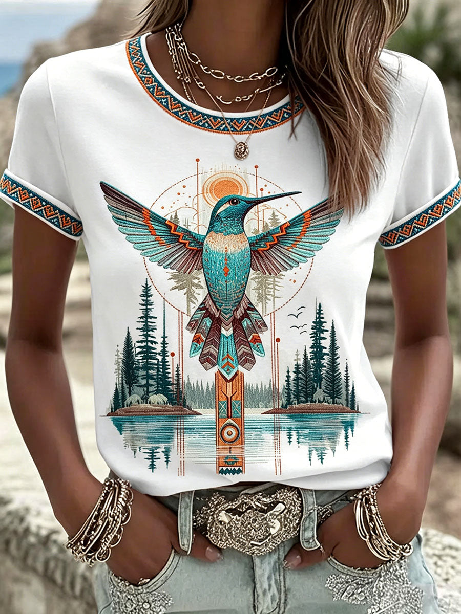 Camisetas Native Animal Art Print de mujer