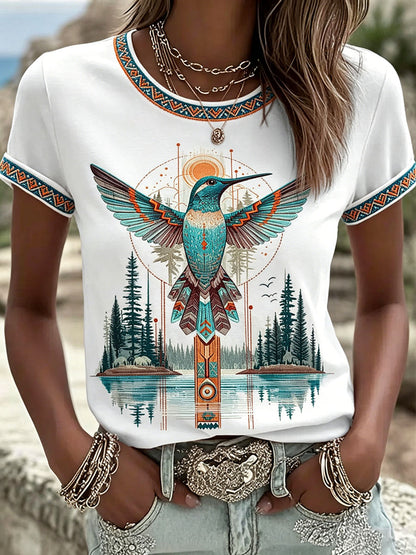 Camisetas Native Animal Art Print de mujer