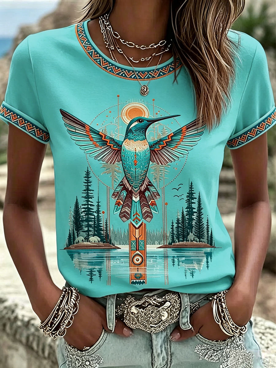 Camisetas Native Animal Art Print de mujer
