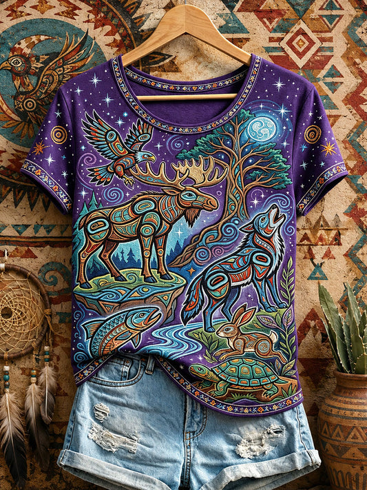 Camisetas Native Animals Art de mujer