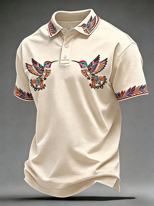 Tops de Hombre Indigenous Hummingbird Art