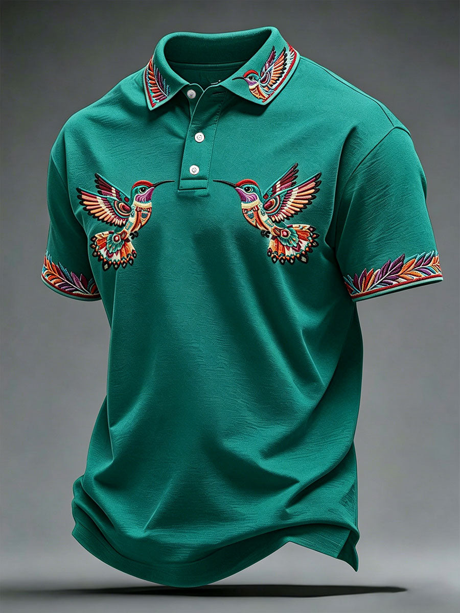 Tops de Hombre Indigenous Hummingbird Art